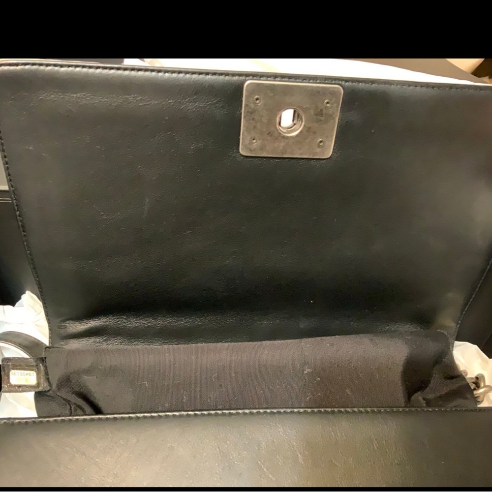 Chanel Boy Bag Original Medium Black and White Checkered Shoulder Bag - Picture 8 of 8